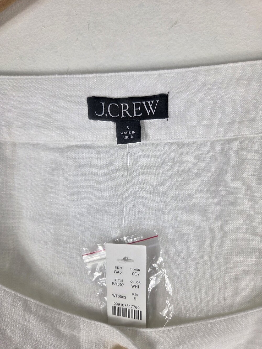 New J. Crew Linen Square-Neck Button Up Bishop Sleeve Blouse - Picture 7 of 10